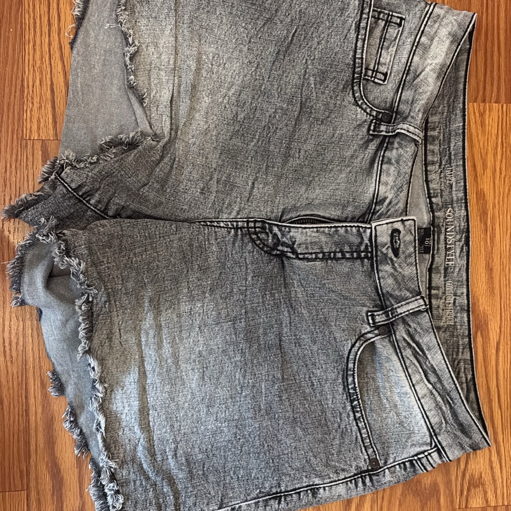 Gray Denim Shorts